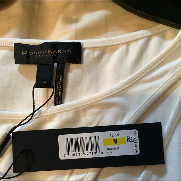 NWT DONNA KARAN CREAM TANK TOP — LOVELY DRAPE! - Picture 3 of 4